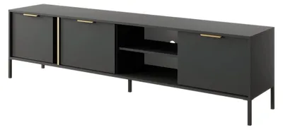 Produktbild von Lowboard TV-Schrank VALDI 203 cm Anthrazit Gold Metallfüße