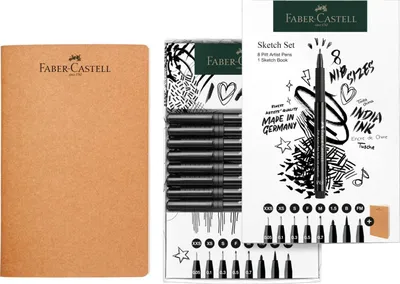Produktbild von FABER-CASTELL Set Pitt Artist Pen + Sketchbook
