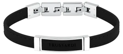 Image de Bracelet en cuir noir pour homme T-Leather TJAXZ05