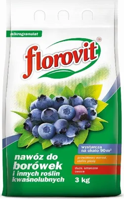 Produktbild von Florovit für Heidelbeeren und andere säureliebende Pflanzen 3kg Beutel Dünger