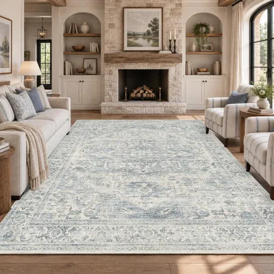 Imagen del producto de Alfombra Vintage Lavable para Sala de Estar y Dormitorio, 200 x 300 cm