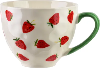 Produktbild von Becher Porzellan TRUSCI Erdbeere 11x15x9 cm Weiß/Rot 1 Stück