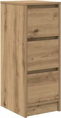 A tall, narrow wooden cabinet with three drawers.