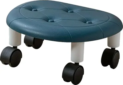 Produktbild von Runder Werkstatthocker mit verstellbaren Rädern, 360° drehbar - Blau