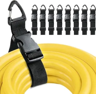 Obrázok produktu pre Sada na usporiadanie káblov, nastaviteľné upevňovacie pásky s trojuholníkovými sponami, 8-dielna, čierna, 43 cm