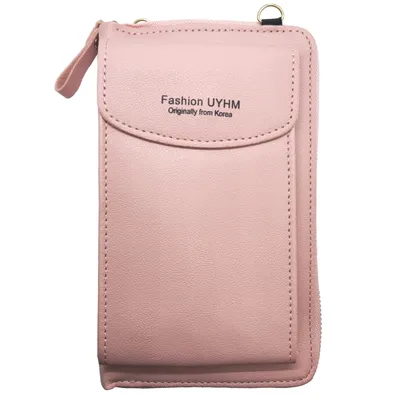 Produktbild von Damen Handytasche zum Umhängen mit Geldbörse in Rosa, Crossbody Bag, Handy Umhängetasche