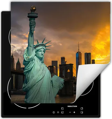 Produktbild von DarHaus Herdabdeckplatte 60x52 cm Anti Rutsch Matte Aufrollbar, Stadt - New York
