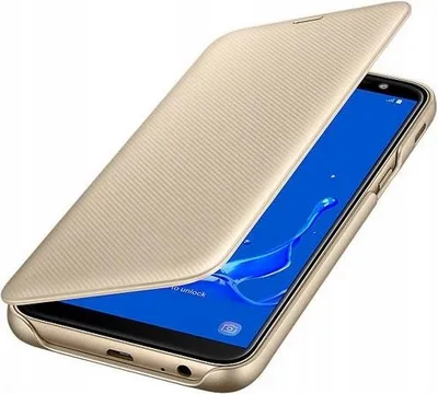 Produktbild von Samsung Galaxy J6 2018 Flip Wallet Cover Hülle - Gold, Neu, Original