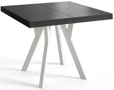 Produktbild von Quadratisch Esstisch Ausziehbar Rico, Moderner Wohnzimmertisch 100-200 cm, Solide Konstruktion und Holzbeine, Schwarz