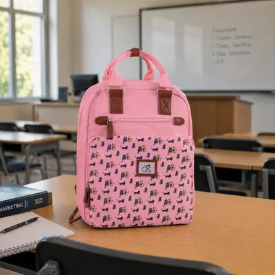 Obrázok produktu pre Biggdesign Cats batoh na laptop – ružový, polstrovaný a pohodlný