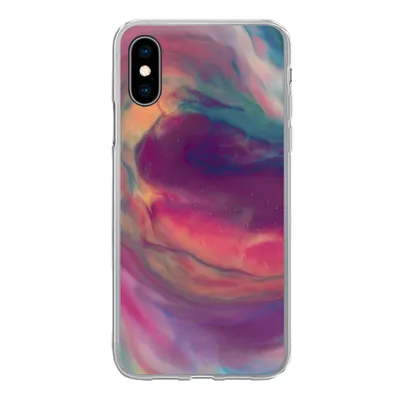 Produktbild von MuchoWow® Handyhülle Schutzhülle Hülle für iPhone X Flüssig - Rosa - Türkis - Abstrakt Silikon Softcase Handy Hülle - Handyhülle