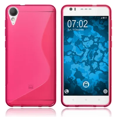Produktbild von PhoneNatic Case kompatibel mit HTC Desire 10 Lifestyle - pink Silikon Hülle S-Style + 2 Schutzfolien