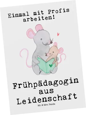 Produktbild von Mr. & Mrs. Panda Postkarte Frühpädagogin Leidenschaft - Weiß - Geschenk, Postkarten, Spruch, Ansichtskarte, Ansichtskarten, einzelkarte, Ausbildung, Studium, Grußkarte