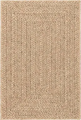 Imagen del producto de vidaXL Alfombra ZIZUR, color beige, 100x200 cm, aspecto de yute, para uso interior y exterior