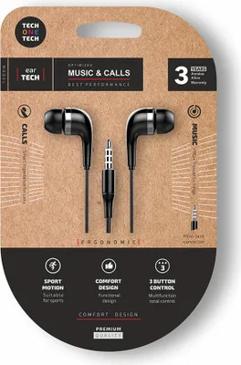 Zdjęcie produktu dla słuchawki eartech z wtyczką mini-jack, czarne