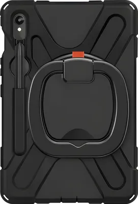 Produktbild von Avizar, Stoßfeste Schutzhülle mit Drehgriff und Ständer für Samsung Galaxy Tab S9 / S8 / S7, Schwarz