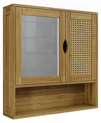 Zdjęcie produktu dla Szafka łazienkowa z lustrem Vicco Liora Bambus 56 x 58 cm z lustrem, Model 51648