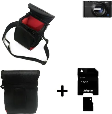 Produktbild von K-S-Trade Kameratasche Fototasche Umhängetasche Schutz Hülle kompatibel mit Sony Cyber-shot DSC-RX100 V mit Zusatzfach und teilbaren Innenraum mit