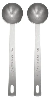 Productafbeelding van Set van twee maatlepels - 1 eetlepel / 3 theelepels / 15 ml - zilver
