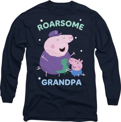 Obrázek produktu pro Prasátko Peppa - Tričko "Roarsome" pro muže/dámy, uni, dlouhý rukáv TV21312 (S) (Námořnická modrá)
