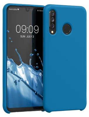 Produktbild von kwmobile Handyhülle für Huawei P30 Lite Hülle - Case Silikon - Kabelloses Laden - Schutzhülle Cover in Karibikblau