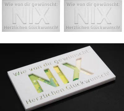 Produktbild von 2x Geldgeschenk NIX Nichts Geschenkidee Geschenk Geburtstag Geldscheingeschenk