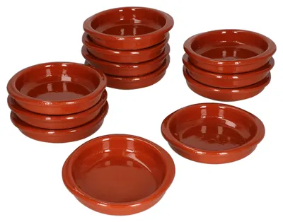 Produktbild von 12er Set Cazuela mit Griffen Ton-Schale Bernd Ø 10,5cm Größe XS Mittelalter Wikinger