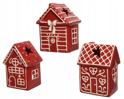 Productafbeelding van Kerstboomornament, rode huisje, 18 x 11 x 13 cm, 1 stuk.
