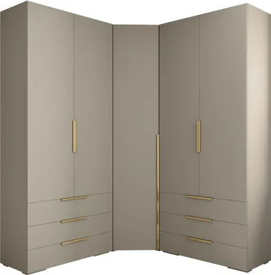 Produktbild von MEBLE KRYSPOL Inova 1 Möbelset Garderobe, 236,7x281,7x47cm - Kaschmir, Gold