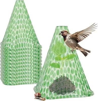 Produktbild von com-four® 12x Sonnenhut für Pflanzen, Pflanzenschutzhaube Wachstumshilfe, 23 cm hoch - Pflanzenhut, Pflanzglocke für Pflanzhilfe, Pflanzenschutz vor Frost, Schnecken und Vögeln (12 Stück)