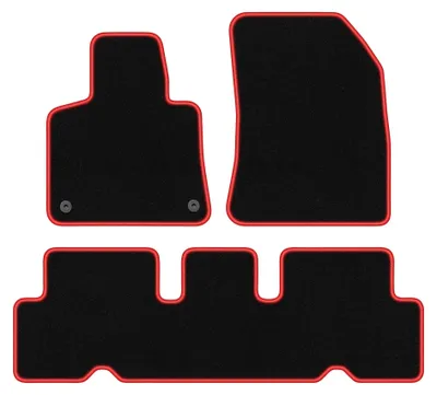 Immagine prodotto di Tappetini in moquette per Citroen C4 Grand Spacetourer 2013-2021 (5 posti) – set 4 pezzi, nero/rosso, su misura – Wielganizator CARLUX