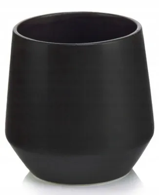 Immagine prodotto di Vaso da fiori in Vetroceramica rotondo, 13 cm, nero opaco, stile classico-moderno, senza foro di drenaggio