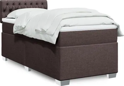 Produktbild von Möbel Boxspringbett mit Matratze Dunkelbraun 90x200 cm Stoff - Polsterbett 3288081