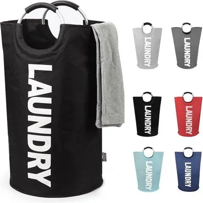 Produktbild von 125L große faltschlauchwäschekorb (7 Farben), faltschlauchwäschetasche, Kleidertasche (schwarz, XL)