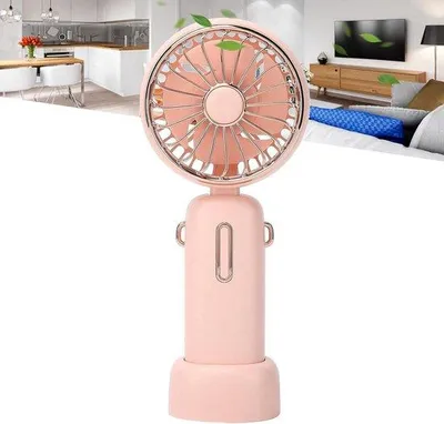 Image de Mini ventilateur USB à 3 vitesses, rechargeable, de bureau - Silencieux, rose