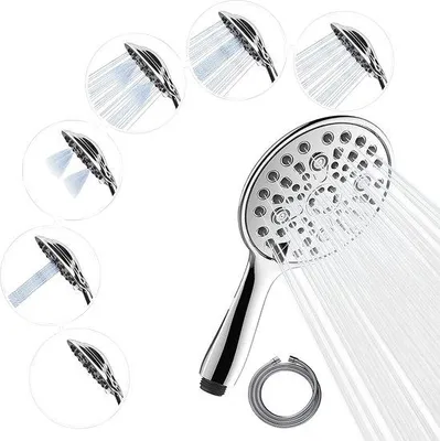 Produktbild von Famanu Handbrause Hochdruck 6 Funktionen - Chrom