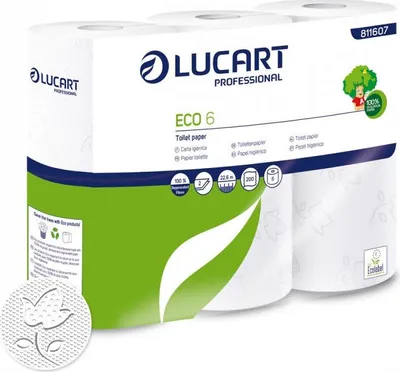 Image de Papier hygiénique blanc, 6 rouleaux, label écologique européen - Lucart