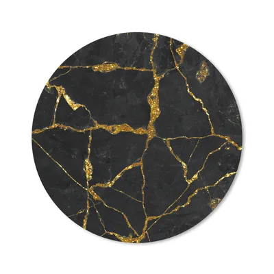 Produktbild von MuchoWow® Mauspad Mousepad Marmor - Gold - Schwarz - Marmoroptik - Glitter 50x50 cm - Mousepads - Maus Mat - Pad - Mausunterlage - Vinyl