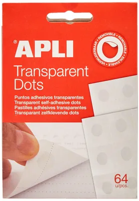 Produktbild von APLI 12871, Transparent, Weiß, Rund, Entfernbar, 64 Stück(e)