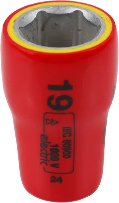 Obrázok produktu pre Šesťhranný kľúč WETEC, 3/8", veľkosť 19 mm, 1000 V (zásuvka)