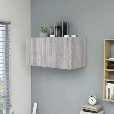 Obrázek produktu pro The Living Store Nástěnná skříňka Grey Sonoma 80x39x40 cm Materiál na bázi dřeva