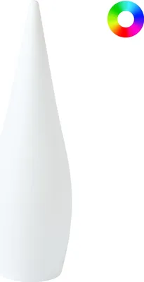 Produktbild von BELIANI Outdoor Stehlampe LED Weiß Kunststoff 81 cm hoch IP54 Wasserfest mit Fernbedienung Tropfenform Moderne Gartenbeleuchtung Außenleuchte