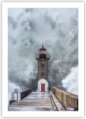 Produktbild von Poster - Poster ohne Rahmen - Laterne Meer Sturm - 50x70 cm - Wand Bild - Wanddeko - Wandbilder - Kunstposter - Wandposter - Bilder - Kunstdruck - Wanddekoration - Wandbild - P2XPA50x70-5003