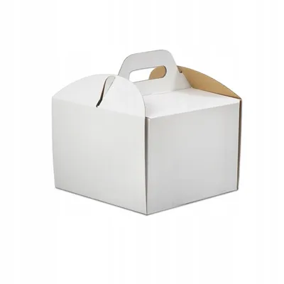 Produktbild von Mocne pudełko na ciasto białe 21x21x15 cm - pudełko na ciasto wykonane z mocnej tektury falistej, idealne na ciasta i ciastka