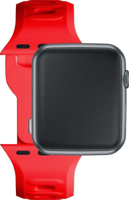 Produktbild von 3MK 5903108565837, Uhrenarmband, Apple, Watch serie 1/2/3/4/5/6/7/8/9/SE/Ultra, Silikon, Edelstahl, Rot, 42/44/45/49 mm