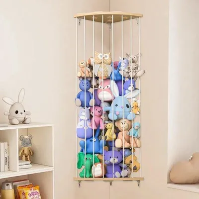 Produktbild von Hängbarer Holzstapel für Kuscheltiere in Kinder- und Spielzimmer