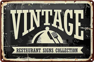 Produktbild von Blechschild Retro 30x20cm Vintage Restaurant Essen