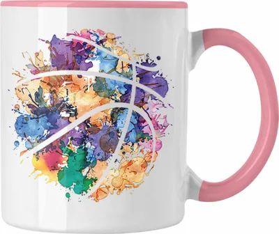 Produktbild von Trendation - Basketball Tasse Geschenk für Basketballspieler Kaffee-Becher Basketball Trainer Coach (Rosa)