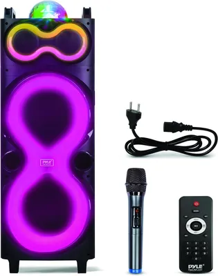 Produktbild von Pyle Bluetooth Lautsprecher Groß, Partybox, Musikbox mit Mikrofon & Fernsteuerung, Partylautsprecher 240Watt
