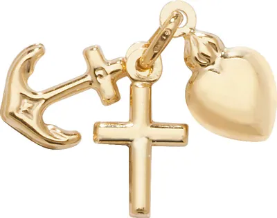 Image de Pendentif Femme Coeur Croix Or 375/1000 - 15mm*25mm; TRS15666